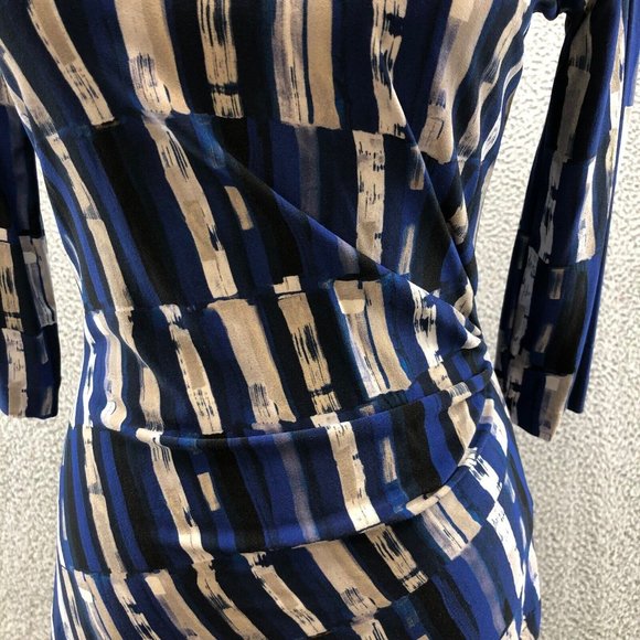 Boss Hugo Boss Top Ruched 3/4 Sleeves Multi Size M Med L Large - Picture 3 of 9